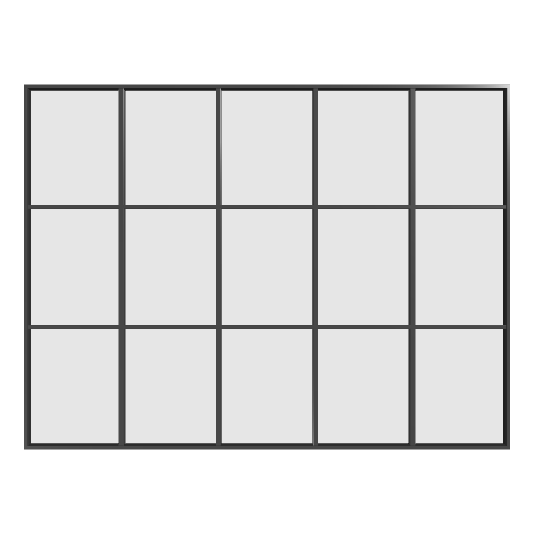 Loft-Trennwand Aluminium Line: 5 Flügel