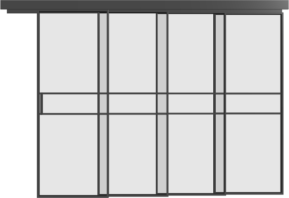 Schiebetür kaskadisch (4 Flügel) - 2AG