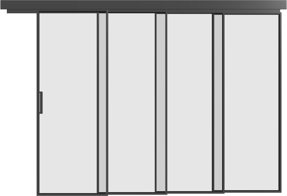 Schiebetür kaskadisch (4 Flügel) - 1AG