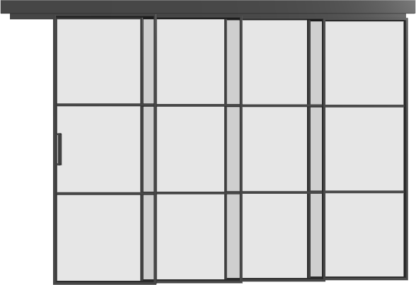 Schiebetür kaskadisch (4 Flügel) - 13AG