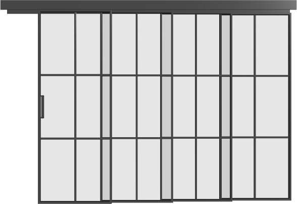 Schiebetür kaskadisch (4 Flügel) - 3AG