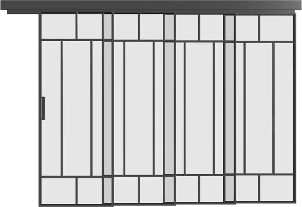 Schiebetür kaskadisch (4 Flügel) - 10AG