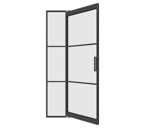 Pivottür mit Seitenteil links (DIN L)